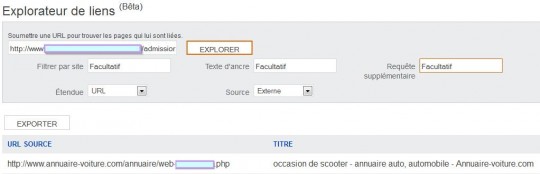 Bing Webmaster  explorateur de liens