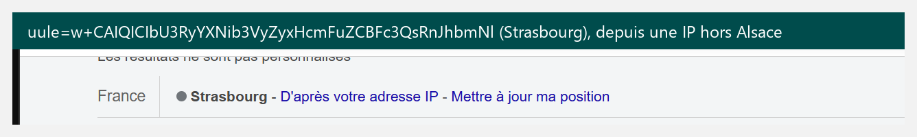 Pied de page Strasbourg, d'après votre adresse IP, obtenu via uule