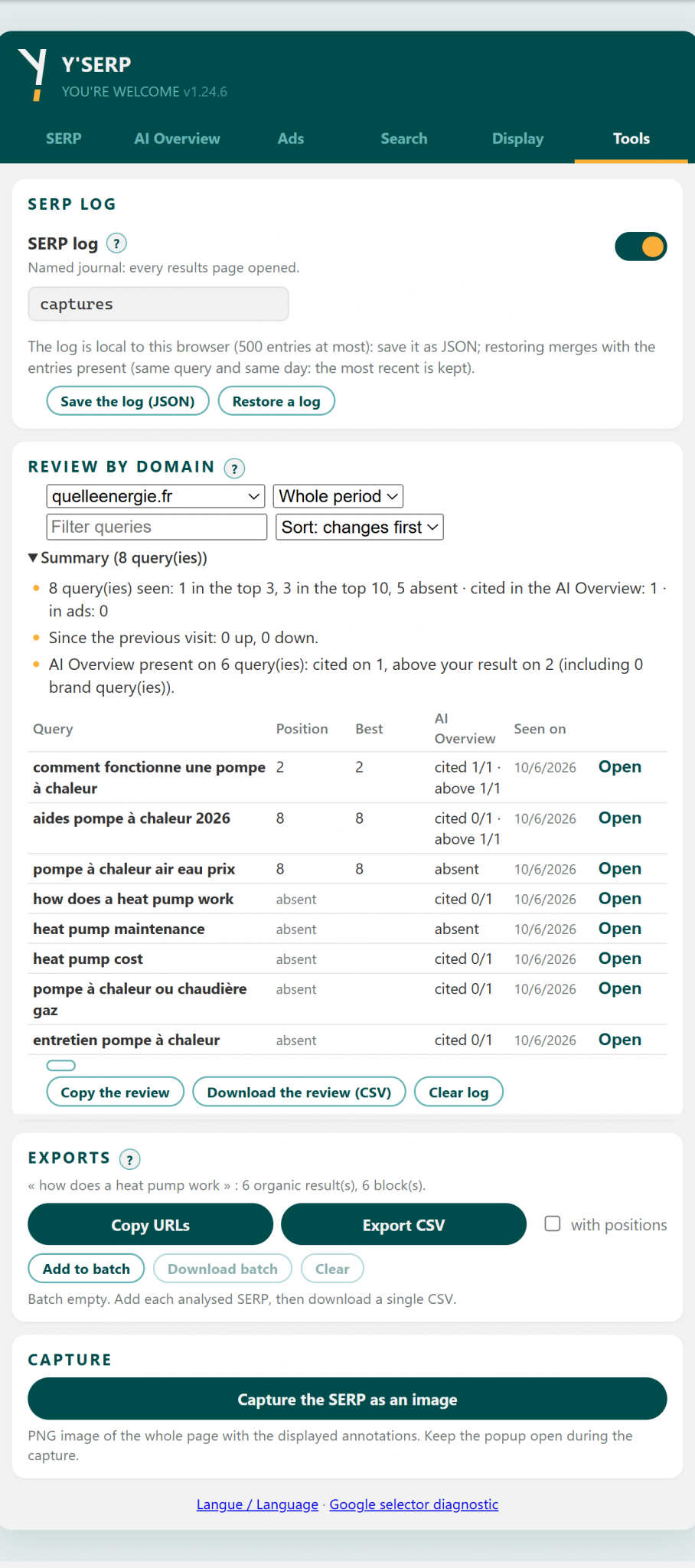 Tools tab, top part: click for the full capture
